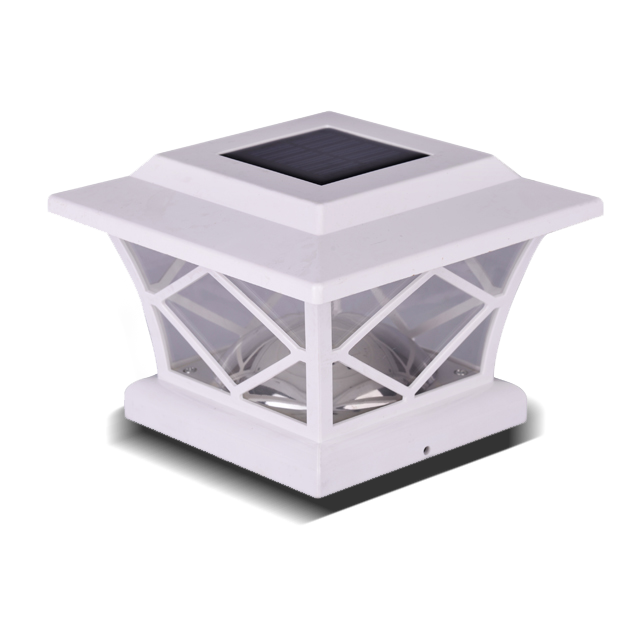 2211-F10 WH hvid diamantmønster LED-stolpehætte landskabshavelampe 2211-F10 WH hvid diamantmønster LED-stolpehætte landskabshavelampe