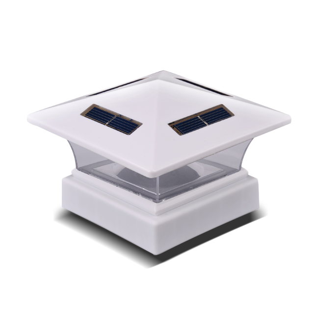 2211-F26-WH Hvid uden ledninger kaste lys solar Post Cap Light