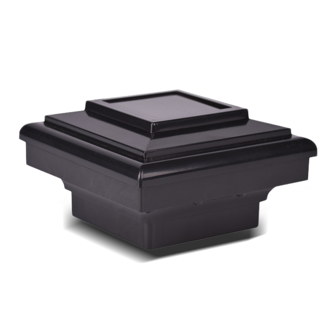 2211-F7 BL Sort dekorativ solcelle firkantet søjle stolpehættelys 2211-F7 BL Sort dekorativ solcelle firkantet søjle stolpehættelys