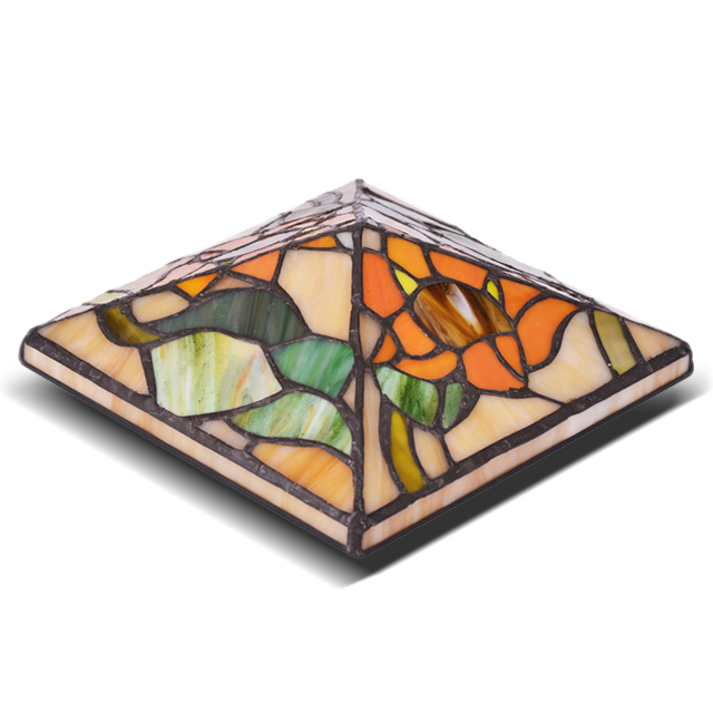 2211-FC2 Firkantet vandtæt Tiffany Glas Stolpe Cap Light Shed Light 2211-FC2 Firkantet vandtæt Tiffany Glas Stolpe Cap Light Shed Light