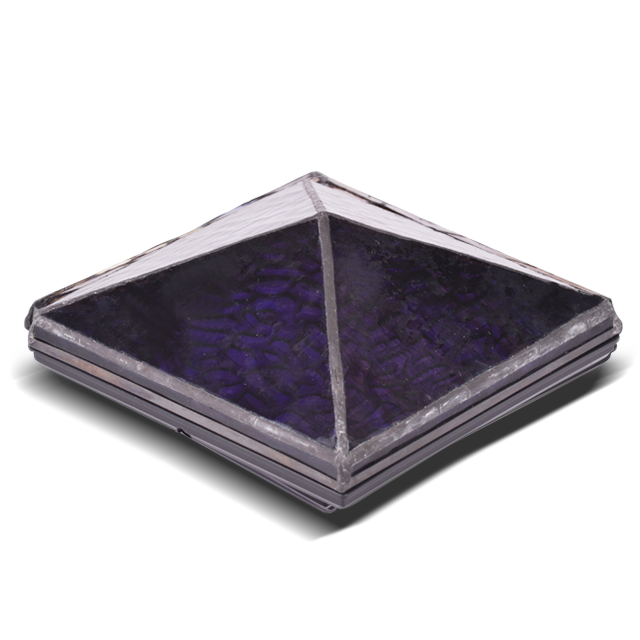 2211-TC8 Sort anvendelig håndlavet Tiffany stolpehætte 2211-TC8 Sort anvendelig håndlavet Tiffany stolpehætte