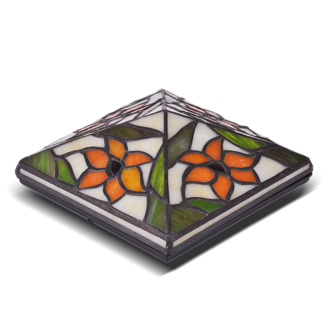 2211-TC1 Tiffany glas og plast vandtæt stolpehætte 2211-TC1 Tiffany glas og plast vandtæt stolpehætte