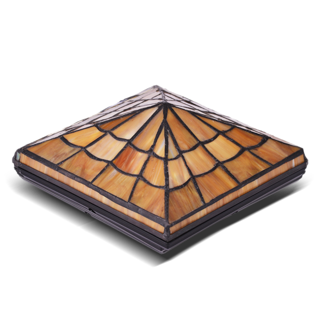 2211-TC6 Klassisk Tiffany farvet glas stolpehætte 2211-TC6 Klassisk Tiffany farvet glas stolpehætte