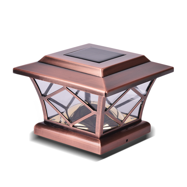 2211-F10 CO kobberbelagt høj lysstyrke diamantmønster stolpehættelys 2211-F10 CO kobberbelagt høj lysstyrke diamantmønster stolpehættelys